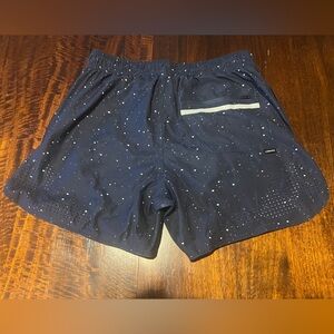 Men's Navy Blue Athletic Shorts with Reflective Trim